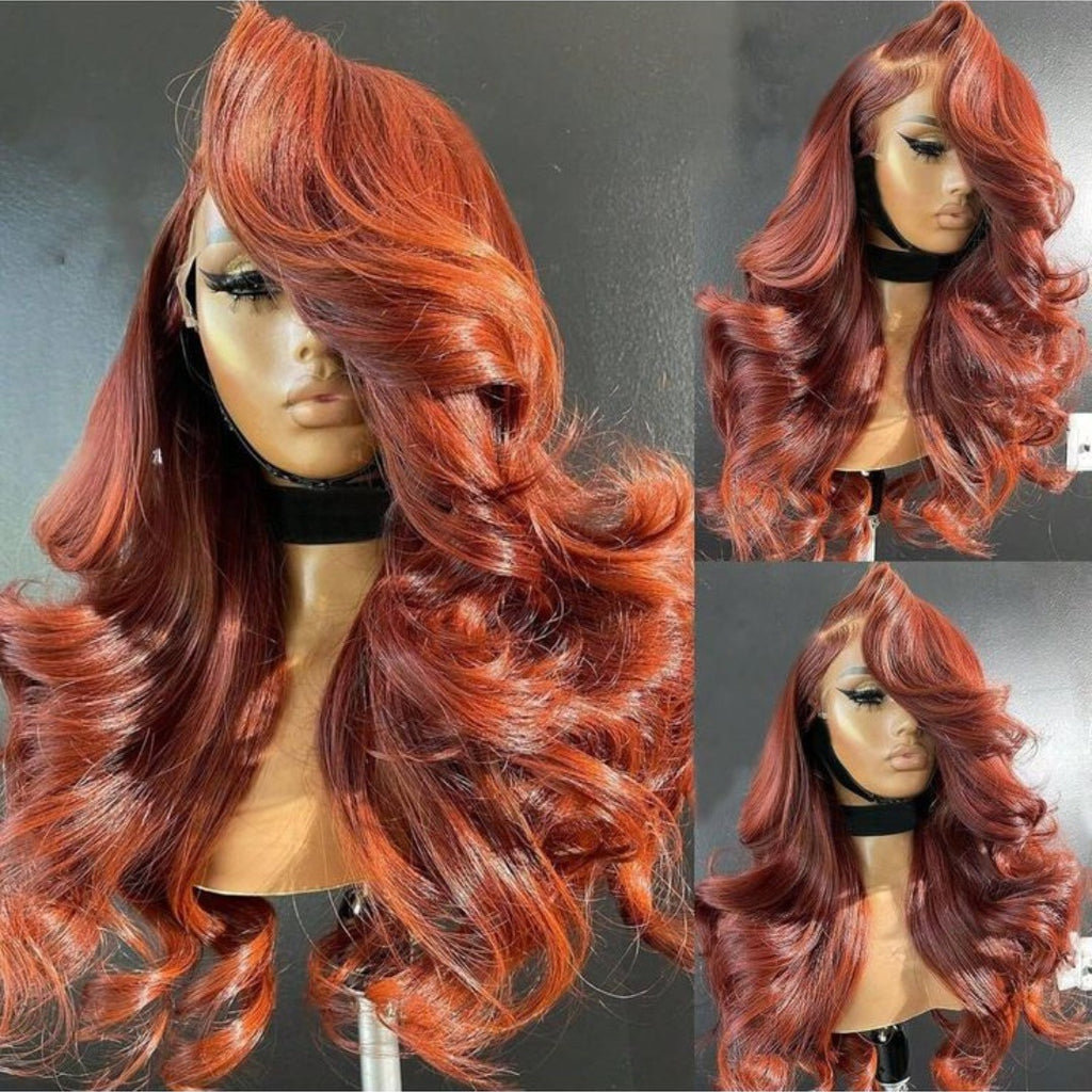 AshHoneyBlondeOmbreColored13x4LaceFrontSyntheticWig Long Curly Hair