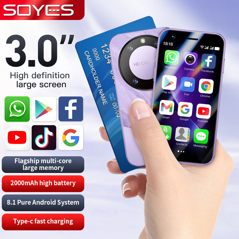 MINF8promax Mini Smart Small Phone3.0Screen3G Network Android Foreign Language