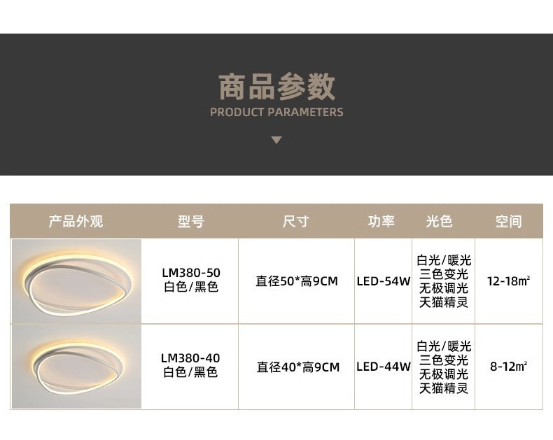 Nordic Light Luxury Bedroom Lamp LED Ceiling lamp for master bedroom, study room, dining room, simple modern oval light fixture