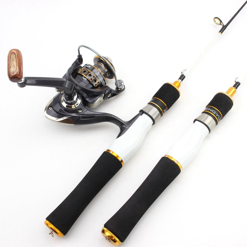 One piece58cm Ice Fishing Rod Spinning Reel Combo Winter Fishing Rod Set Boat Rod Valve Rod