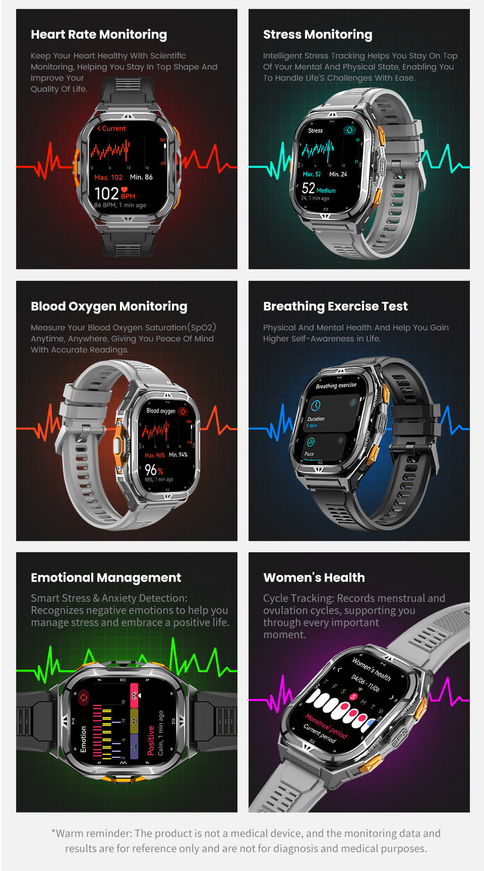 X5Smart Watch Bluetooth Call True Heart Rate Step Sleep Monitoring I Deep Waterproof GPS Beidou Positioning Three Defenses
