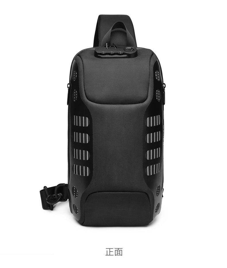 OZUKO Men's Chest Bag Anti-Theft Waterproof Chest Bag Trendy Fashion Crossbody Bag Large Capacity Business Shoulder Bag