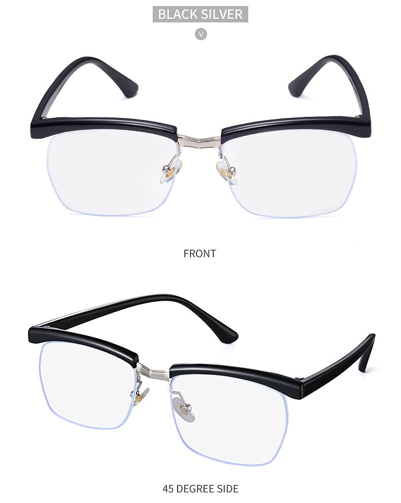 Tom Hardy's Legend of the Underground Half-Frame Glasses Frame High-End Blue Light Blocking Optical Glasses Internet Celebrity Style