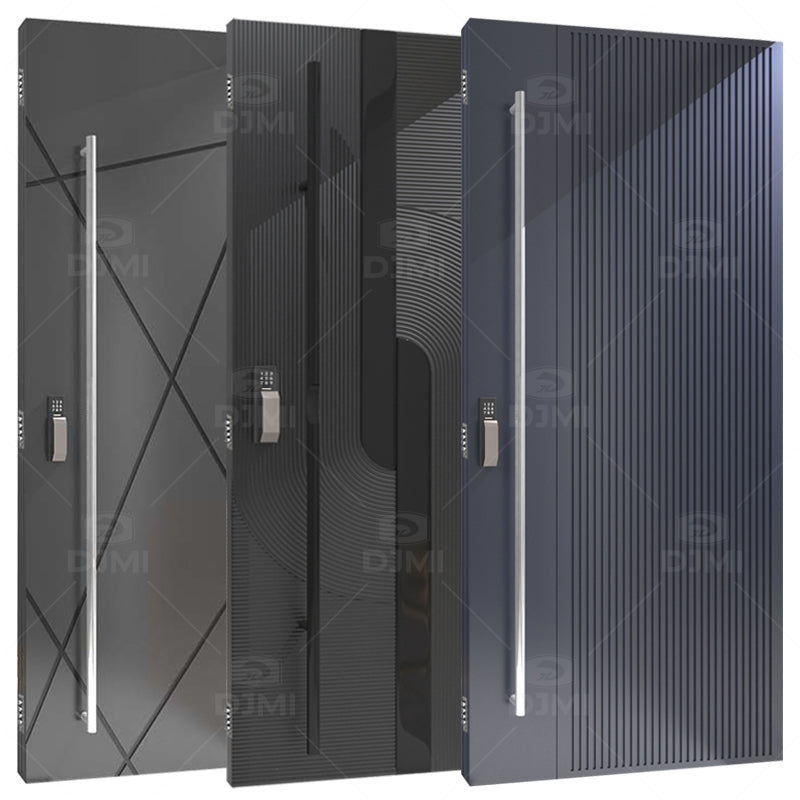 European Luxury Design Exterior Door for House Front Metal Pivot Door Smart Locks for Front Entry Doors