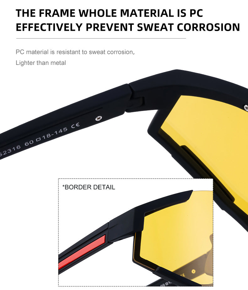 New Cycling Goggles for Women, UV Protection, One-Piece Large Frame Sunglasses, Outdoor Sports Colorful Integrated Sunglasses