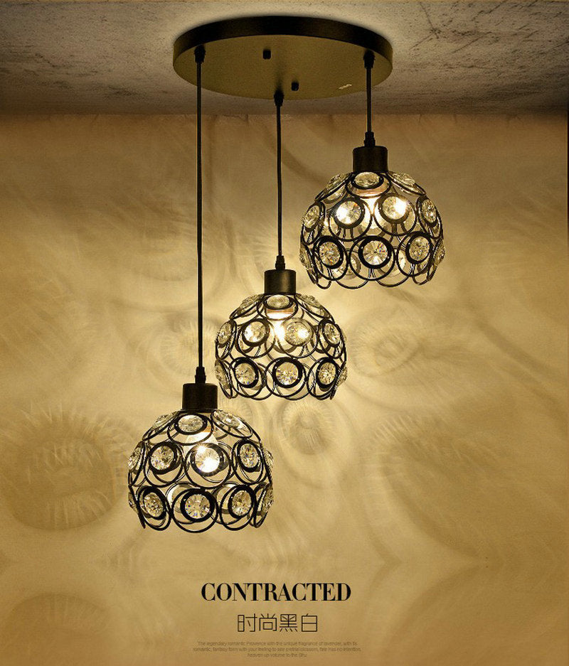 Export Simple Restaurant Crystal Pendant Light Single Head3Headboard Pendant Light Dining Table Bar Crystal Pendant Light Wholesale