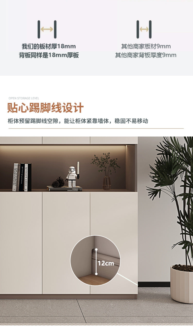 Modern Minimalist Home Living Room Sideboard Wine Cabinet Integrated Wall Cabinet Floor-standing Wall-mounted Storage Cabinet Glass Wine Cabinet Customization