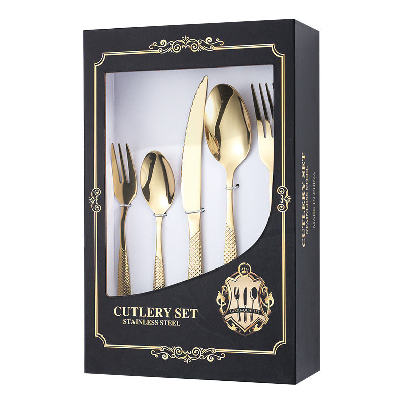 New Hot Selling Stainless Steel Star Diamond Tableware Knife, Fork and Spoon40Set20Set of Steak Knives and Forks