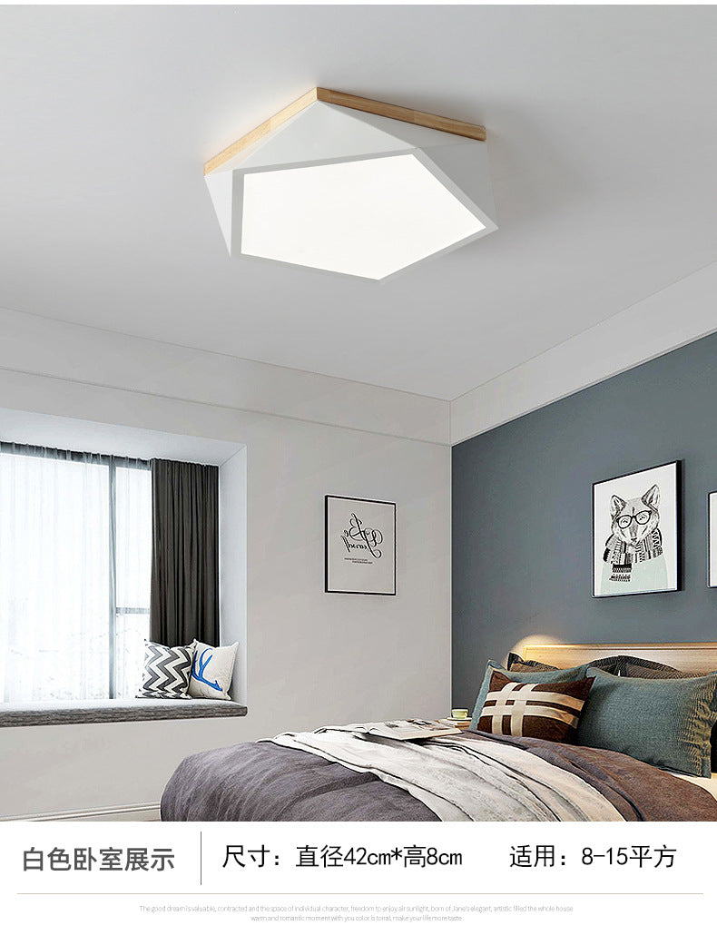 Creative Geometric Ceiling Light led Bedroom Lamp Nordic Creative Boys Girls Children's Room Lamp Iron Art Living Room Lamp