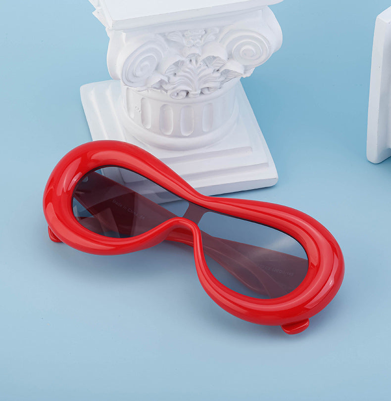 Europe and America Y2K Sunglasses for Women Trendy One-Piece Sunglasses Party Quirky Street Style Fashion Women's Glasses Wholesale