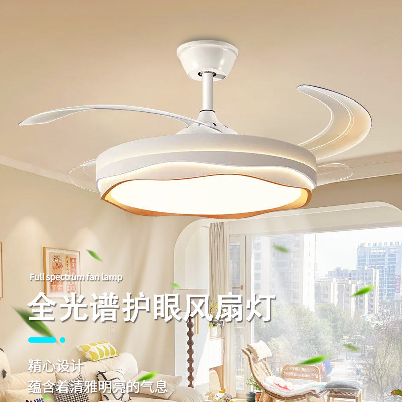 Invisible Fan Light Full Spectrum Eye Protection High Wind Power Silent Modern Simple Hall Bedroom Room Restaurant Ceiling Fan Light