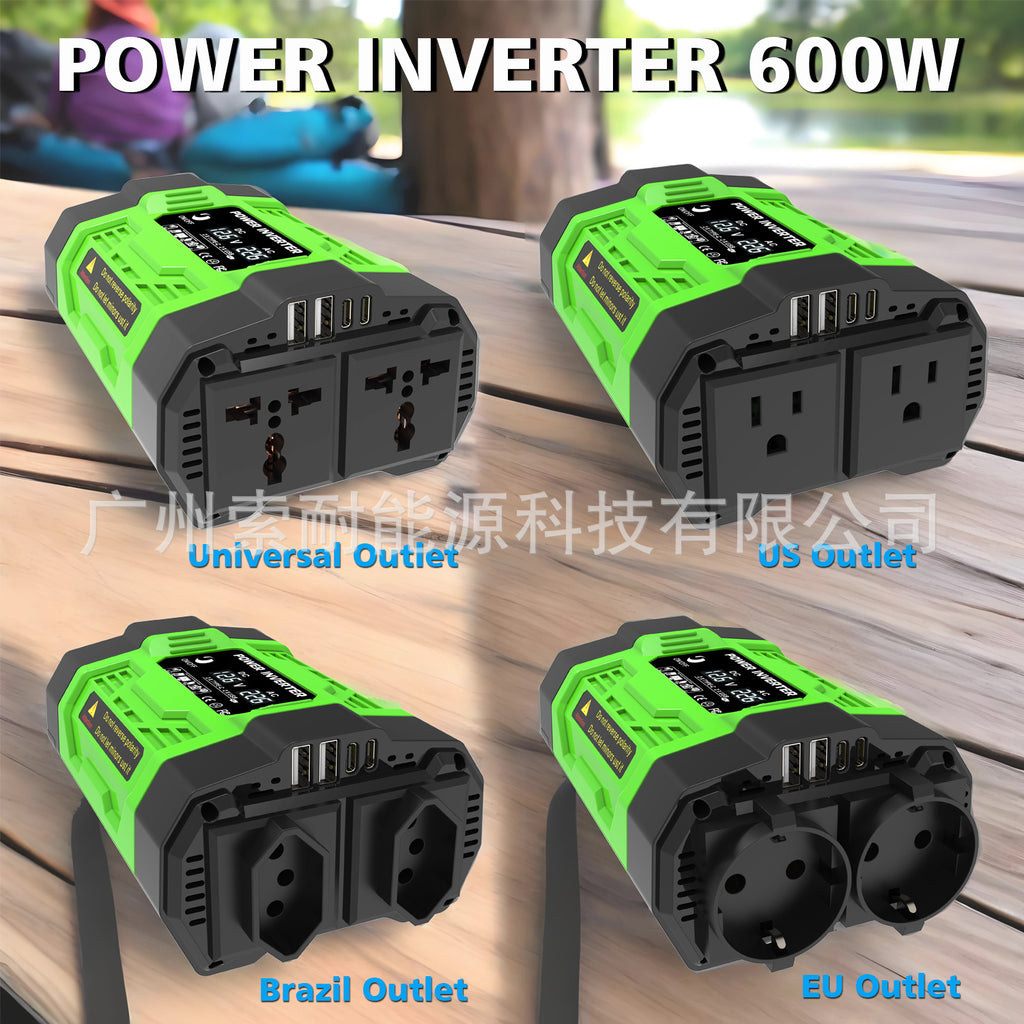 European Standard Socket Car Inverter200W 300W 600W12V Turn220V Dual Socket Dual USB Double Type-C