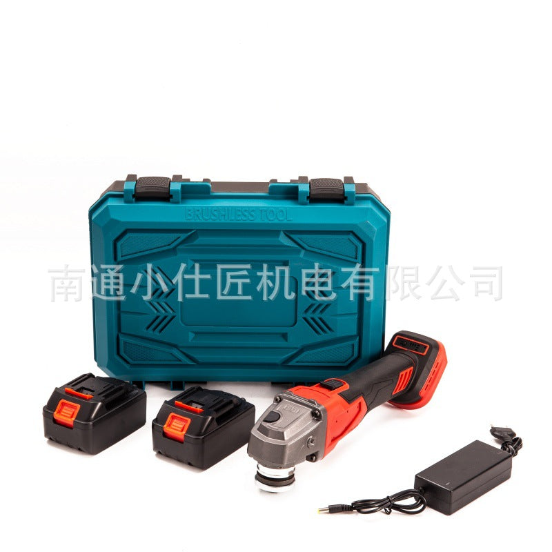 Cross-Border Foreign Trade Dropshipping Electric Angle Grinder Brushless Lithium Battery Tool Two Batteries One Charger High-Power Angle Grinder Grinding