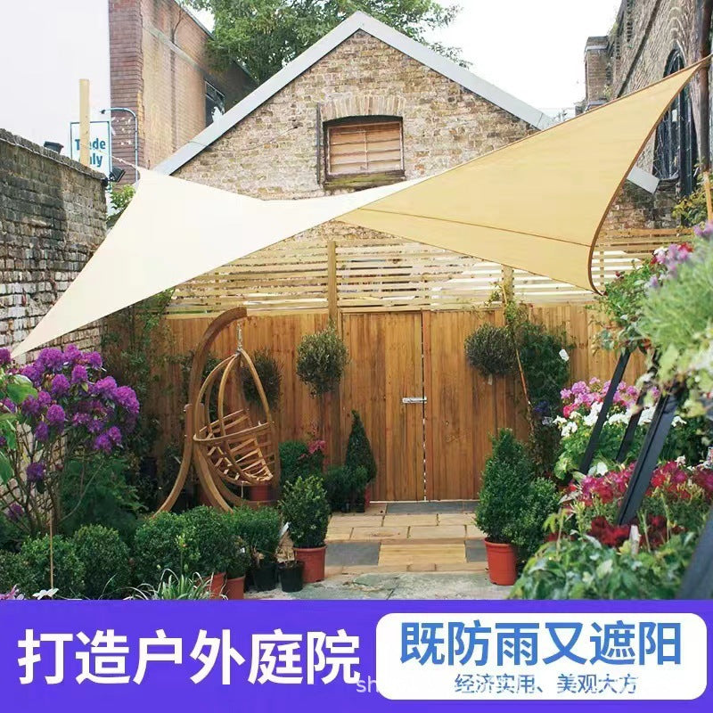Outdoor Sunshade Sail Thickened Polyester Oxford Cloth Waterproof Courtyard Sunshade Canopy Rainproof Thickened