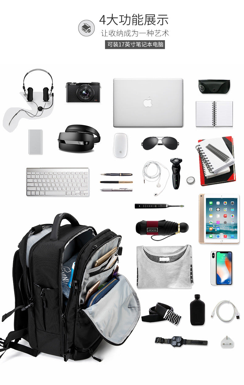 ozuko Men's Backpack Business Travel Computer Bag Outdoor Multifunctional Commuting Backpack Waterproof