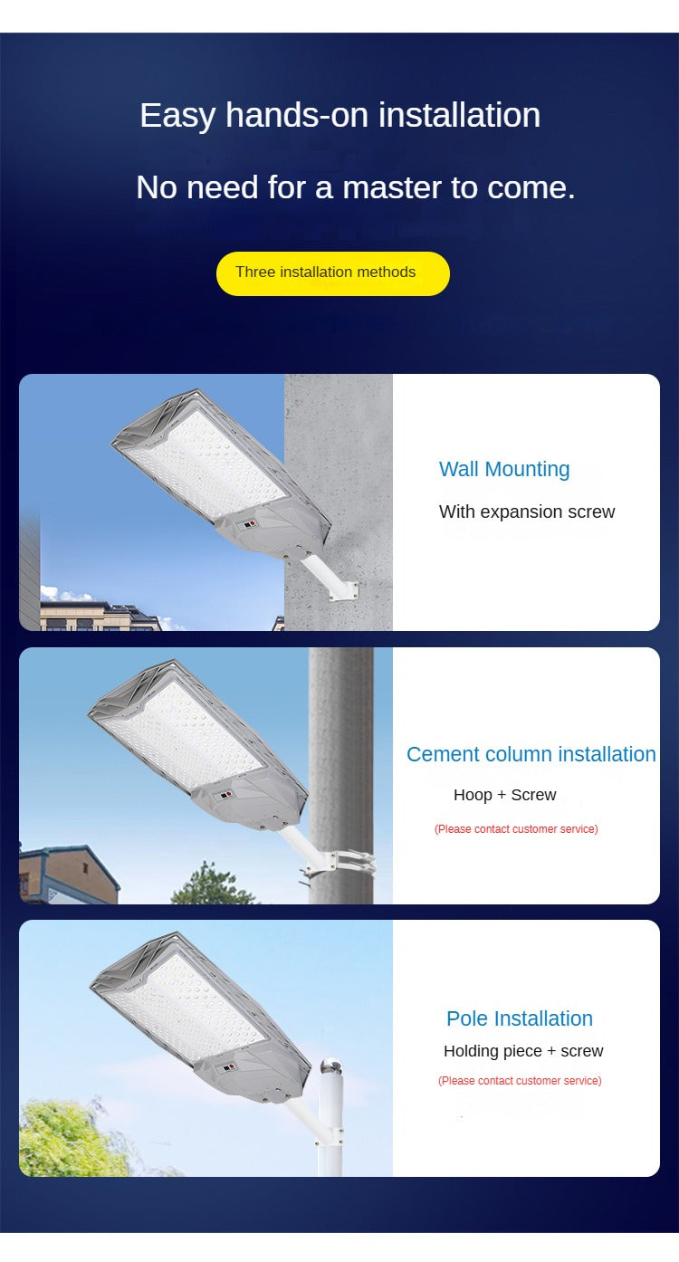 Light Control Radar Induction High Lumen Modular Design Outdoor Courtyard Wall Garden Solar Street Light
