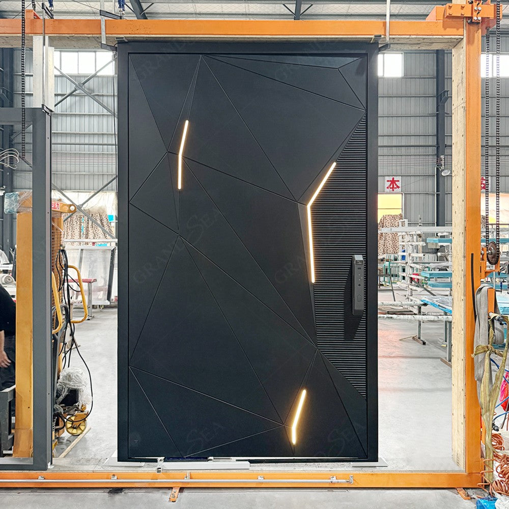 New Design and Hot Sale Custom Made Modern Wooden Pivot Entry Luxurious Doors With Factory Price