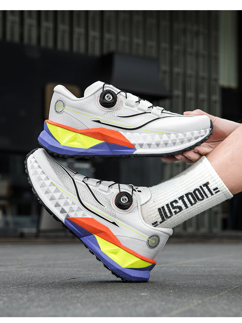 Full Palm Carbon Plate Sports Running Shoes Double Layer Popcorn Outdoor Trail Running Shoes Marathon Men's and Women's Shoes