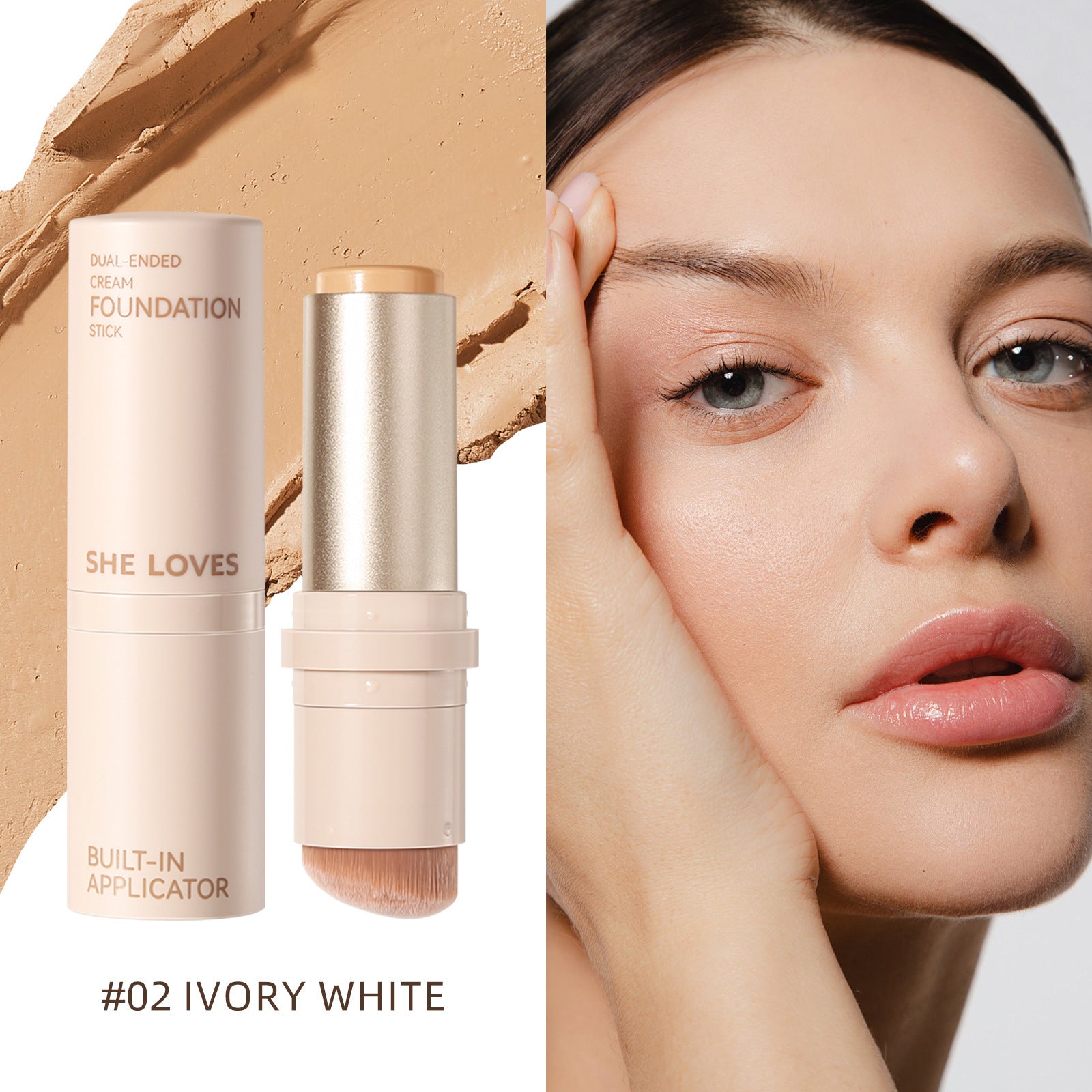 Double-ended Foundation Stick Foundation Concealer Oil Control Long-lasting Commuting Waterproof Sweatproof Non-cakey Foundation