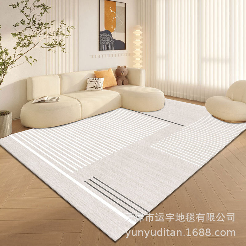 Living Room Carpet Cream Style Crystal Velvet Floor Mat Sofa Coffee Table Rug Bedroom Bedside Rug Manufacturer Can Label