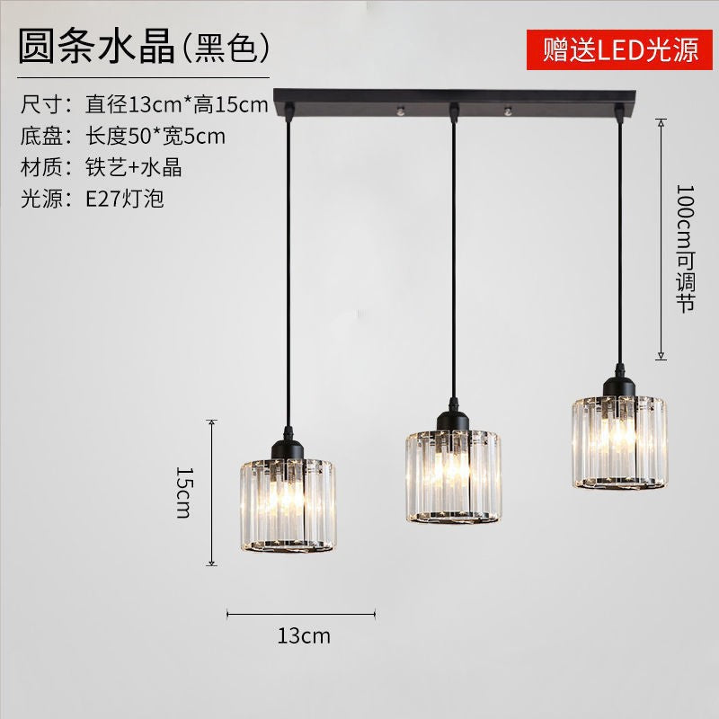 Export Simple Restaurant Crystal Pendant Light Single Head3Headboard Pendant Light Dining Table Bar Crystal Pendant Light Wholesale