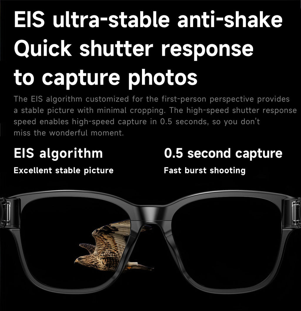 L801Smart Glasses800100 Megapixel Camera with Image Stabilization1200P Video Recording AI Simultaneous Translation Color Changing Sunglasses