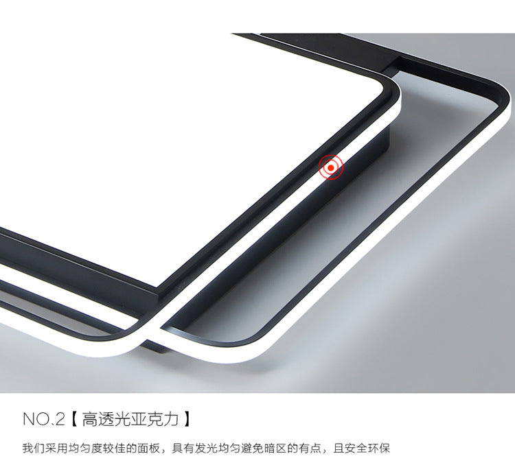 Ceiling Lamp led Living Room Lamp Rectangular Elegant Home Modern Simple Bedroom Lamp Whole House Lighting Set Combination