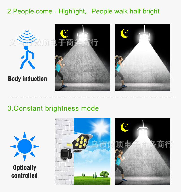 Solar Simulation Surveillance Light Outdoor Lighting LED Human Body Sensor Anti-Theft Light Garden Light Street Light