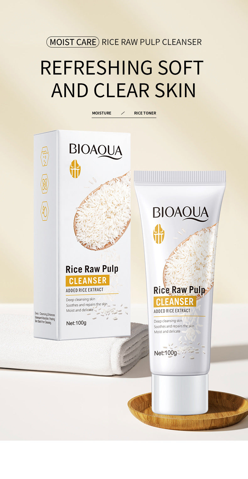 Full English Rice Skincare Set BIOAOUA Rice Puree Series Six-Piece Set Box  Wholesale
