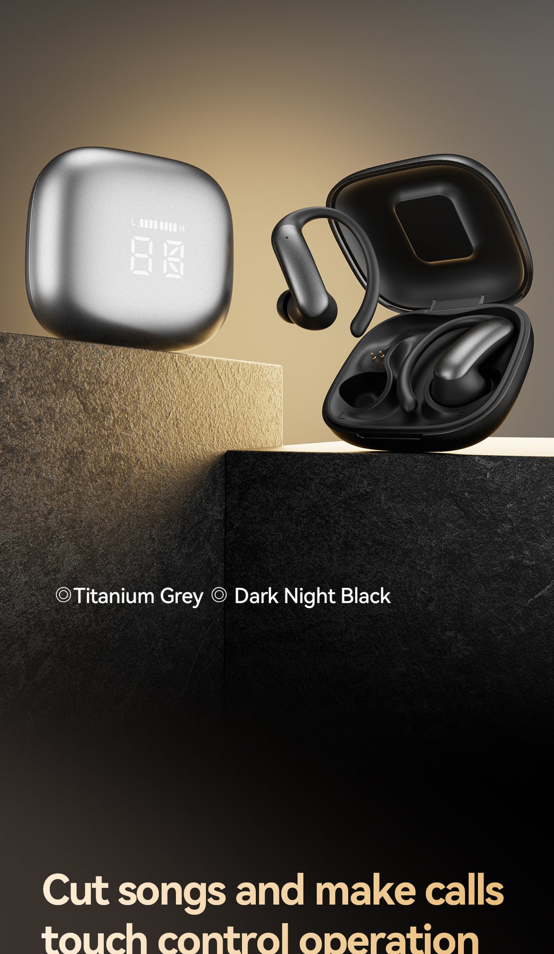 New M145Long Battery Life Ear-Hook and In-Ear Headphones Private Model Low Latency Wireless Bluetooth Earphones