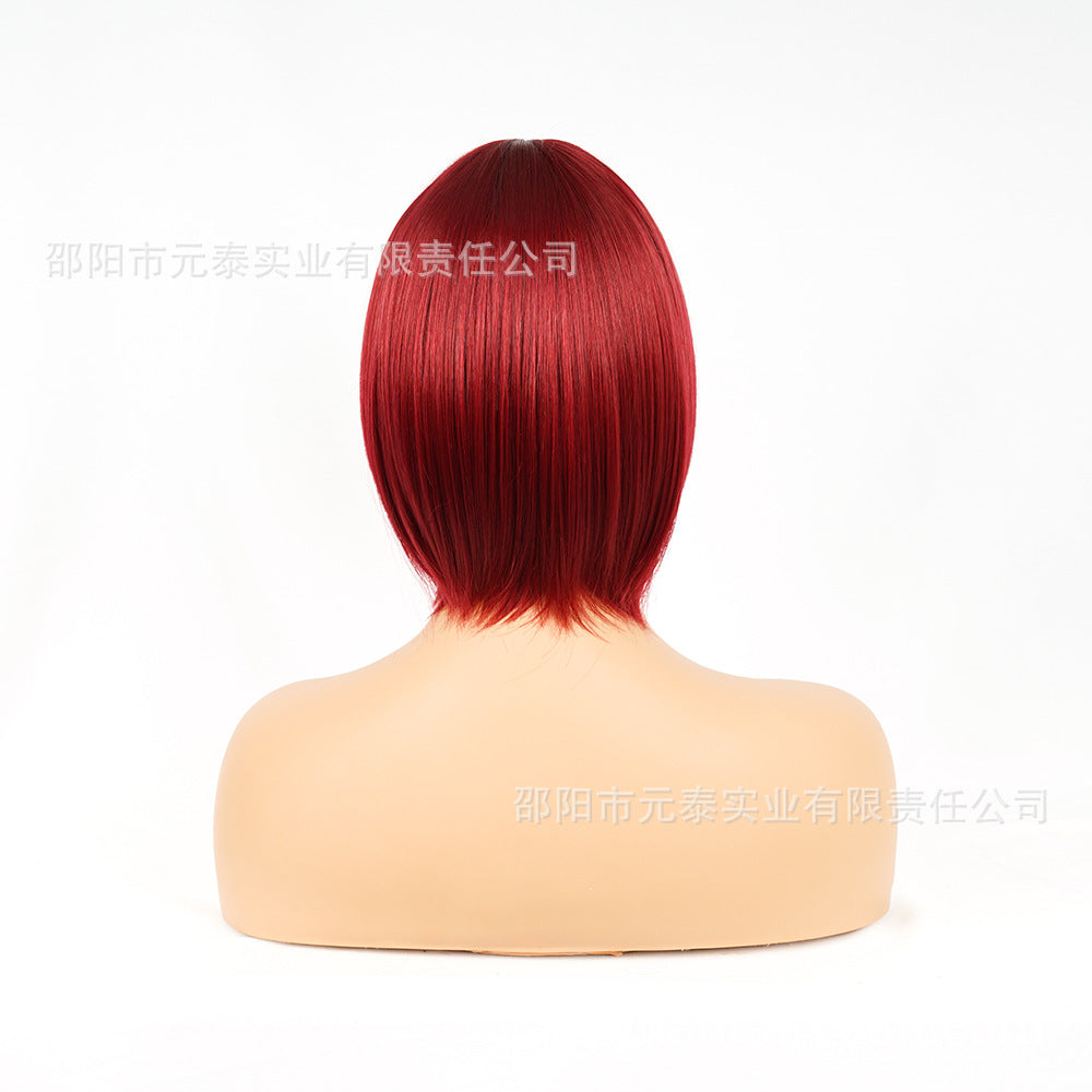 Air Bangs Medium Short Straight Hair BOBO Wig BUGwigs Neck-length European and American African Short Hair