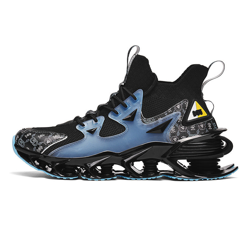 Fashion Blade Men's Shoes Mesh Breathable Sports Casual Running Shoes Men's Shock Absorption Anti-Slip Height Increasing Dad Trendy Shoes