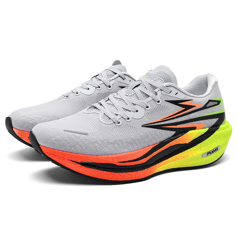 Fashion Four Seasons New Popcorn Carbon Plate Breathable Couple Running Shoes Comfortable Unisex Sports Shoes