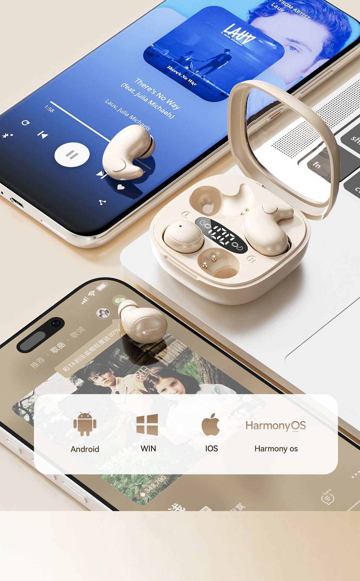 New M1262-in-1 Wireless Sleep Mini Long Battery Life Ultra-High Sound Quality Wireless Bluetooth Earbuds