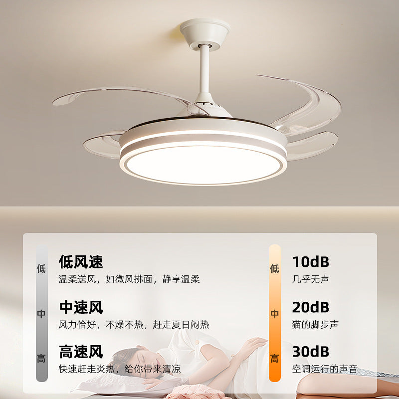 2025New Modern Minimalist Ceiling Fan Light Living Room With Electric Fan Chandelier Dining Room Bedroom421-inch Invisible Fan Light
