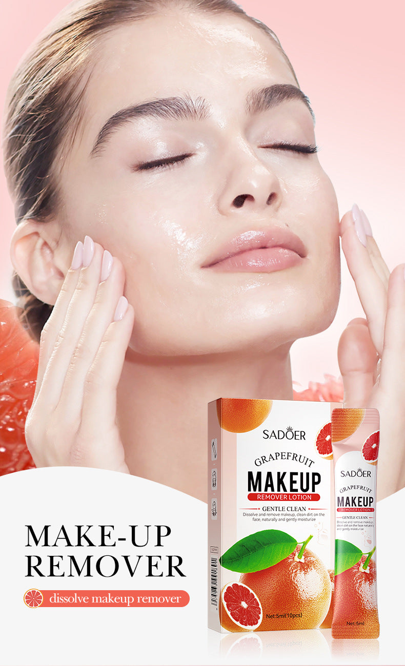 Cross-border Grapefruit Makeup Remover5mlx10pcs Refreshing Gentle Cleansing Care Clean Makeup Remover Export Manufacturer Wholesale