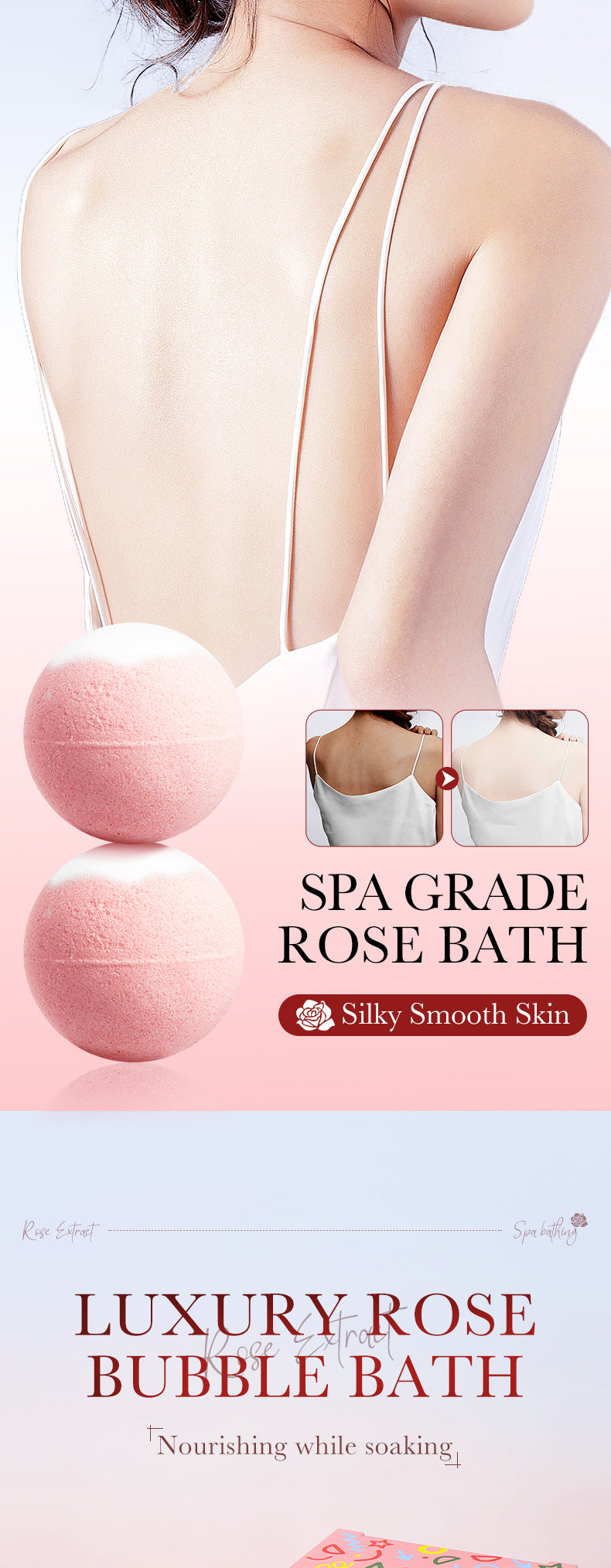 Rose Bath Salt Balls SADOER Deep Cleansing Body Universal Bath Ball Cross-Border Foreign Trade Wholesale