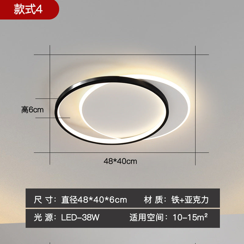 Rectangular Living Room Lamp LED Ceiling Lamp Art Bedroom Lamp Nordic Simple Modern Elegant Lighting Set