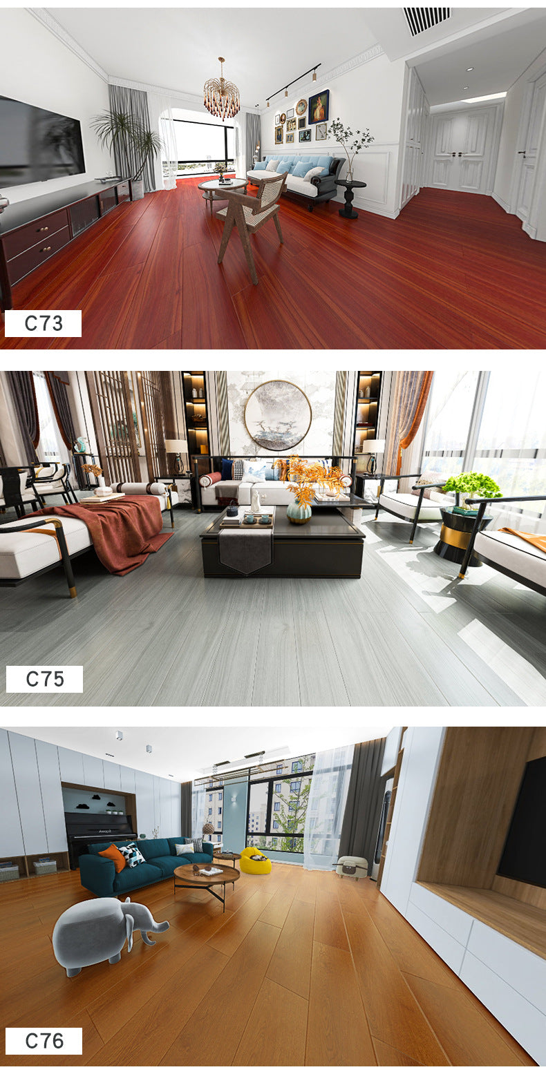 Laminated Flooring Heat Insulation Wear-resistant Waterproof for Home and Hotel Projects12mm Gray solid wood composite flooring