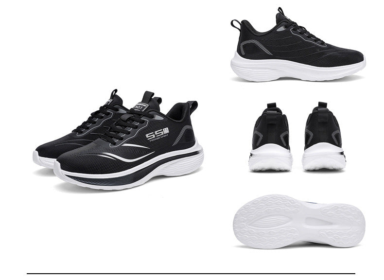 Autumn New Men's Mesh Breathable Sports Casual Running Shoes Ultra-light Thick-soled Non-slip Trendy Fashion Men's Shoes