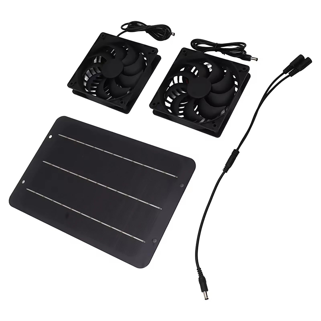Exclusive Solar Photovoltaic Panel 10W with Dual Fan Radiator Solar Exhaust Fan for Cooling Pet Houses