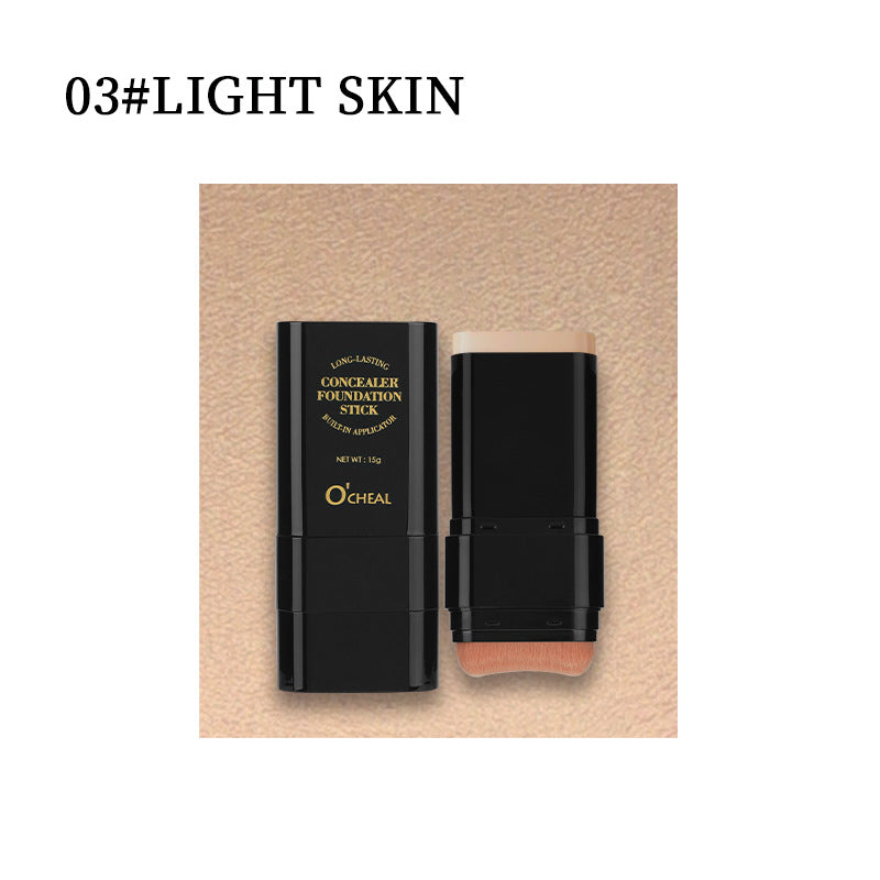 Makeup Concealer Long-lasting Foundation Puff Brush+Solid Foundation Cream 2-in-1 Edition
