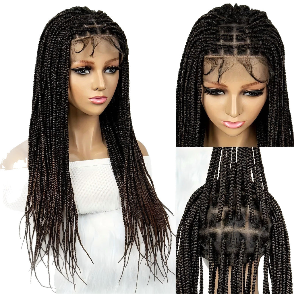TEMU Amazon Cross-Border European and American Wig Three-Strand Braid Full Lace Hand-Woven Full Wig