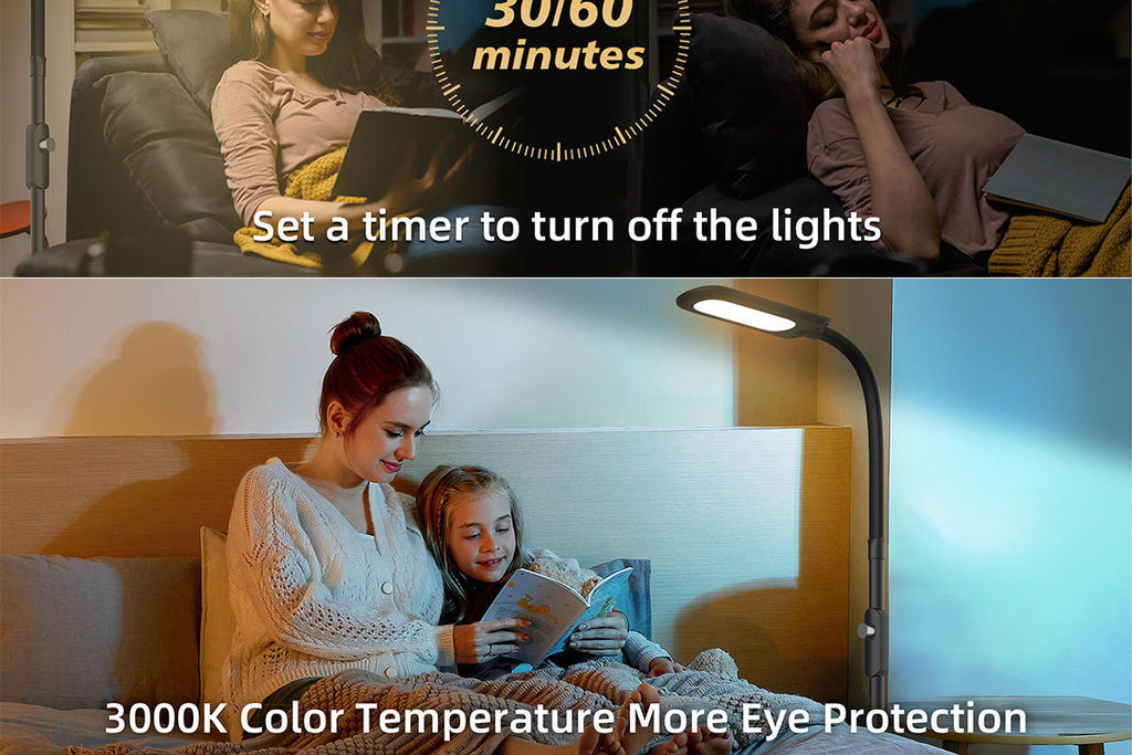 led Reading Lamp Sofa Floor Lamp Bluetooth Floor Lamp Eye Protection Reading Lamp Bedside Floor Lamp Three Color Temperature Adjustable