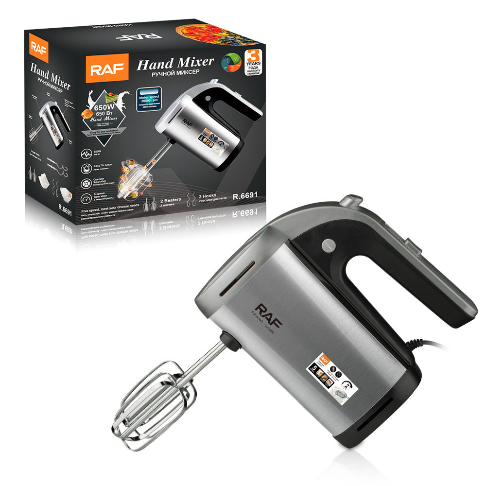 RAF European Standard7Electric Egg Beater Household Handheld High-Power Egg Mixer Dough Kneading Baking Blender