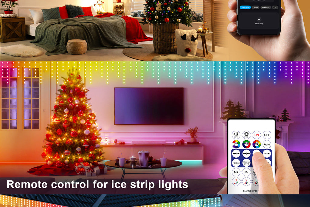 Bluetooth Icicle String Lights Icicle Lights Outdoor Eave Lights Waterfall Eave Lights Waterproof Eave Lights led Atmosphere Light String