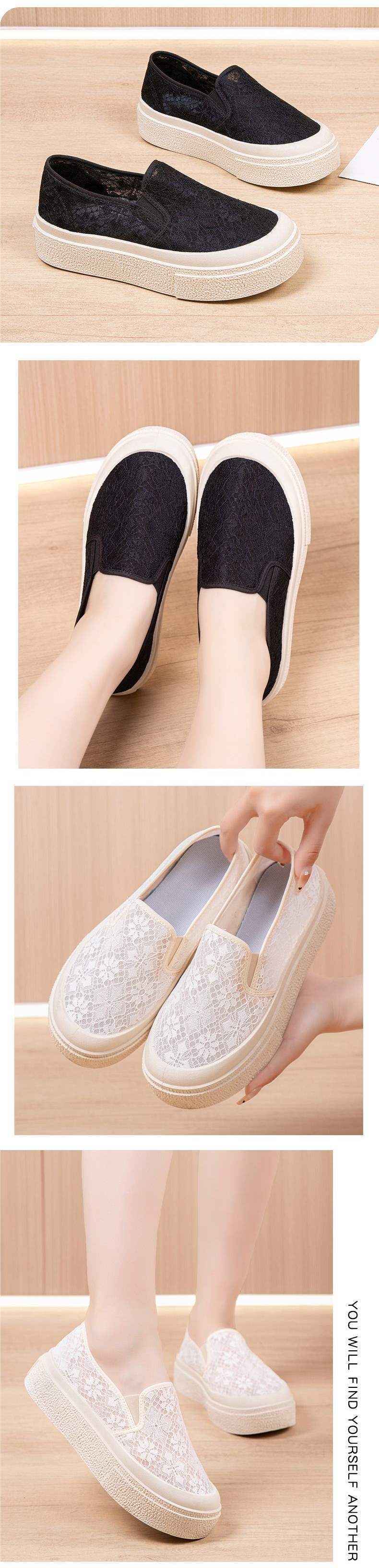 Women's Mesh Shoes2025Summer New Fisherman Shoes for Women, Breathable Hollow Mesh Mom Shoes, Slip-On Thick-Soled Casual Shoes