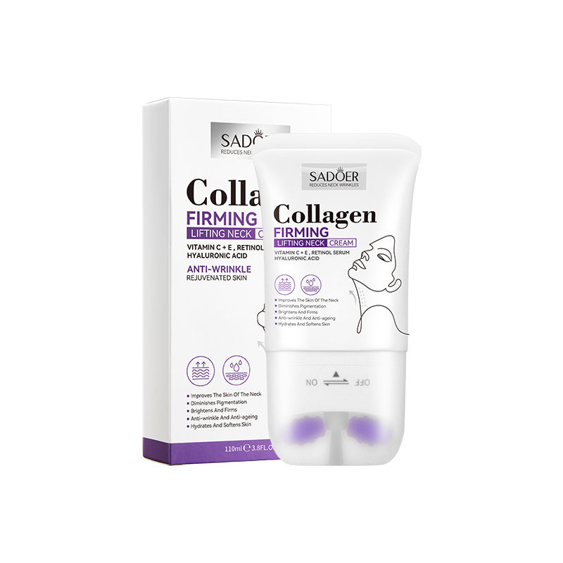 Full English Collagen Neck Cream110ml SADOER Firming Roller Neck Lifting Cream  Wholesale