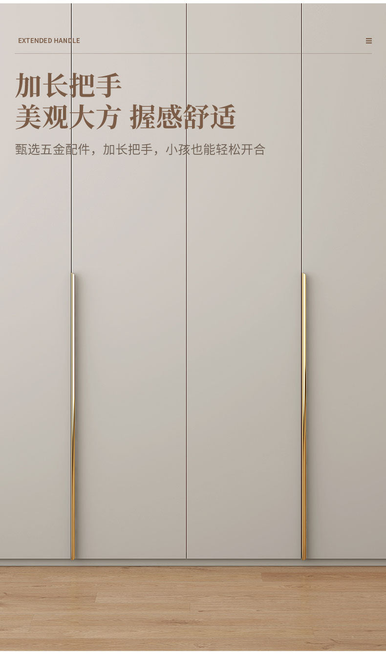 Solid Wood Door-to-Top Wardrobe for Home Bedroom Modern Simple European Pine Cream Style Combination Storage Skin Feel Wardrobe