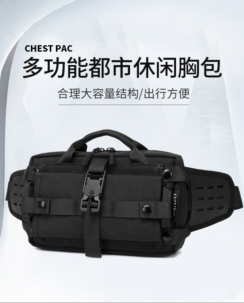 Men's Trendy Tactical Waist Bag Waterproof Small Crossbody Bag Outdoor Sports Cycling Running Lightweight Portable Bag male bag